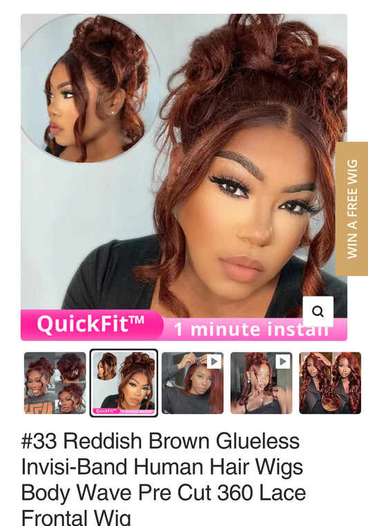 360 20” #33 lace wig